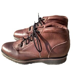 Tony Lama Leather Ankle Boots Western Americana Womens 7 B Lace Up Boho VTG